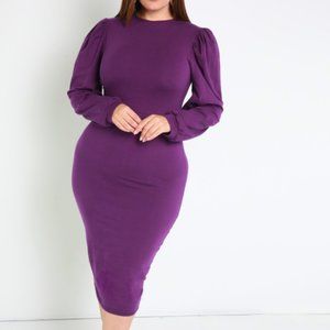 "Everywhere You Go" Puff Sleeve Midi Dress - NWT
